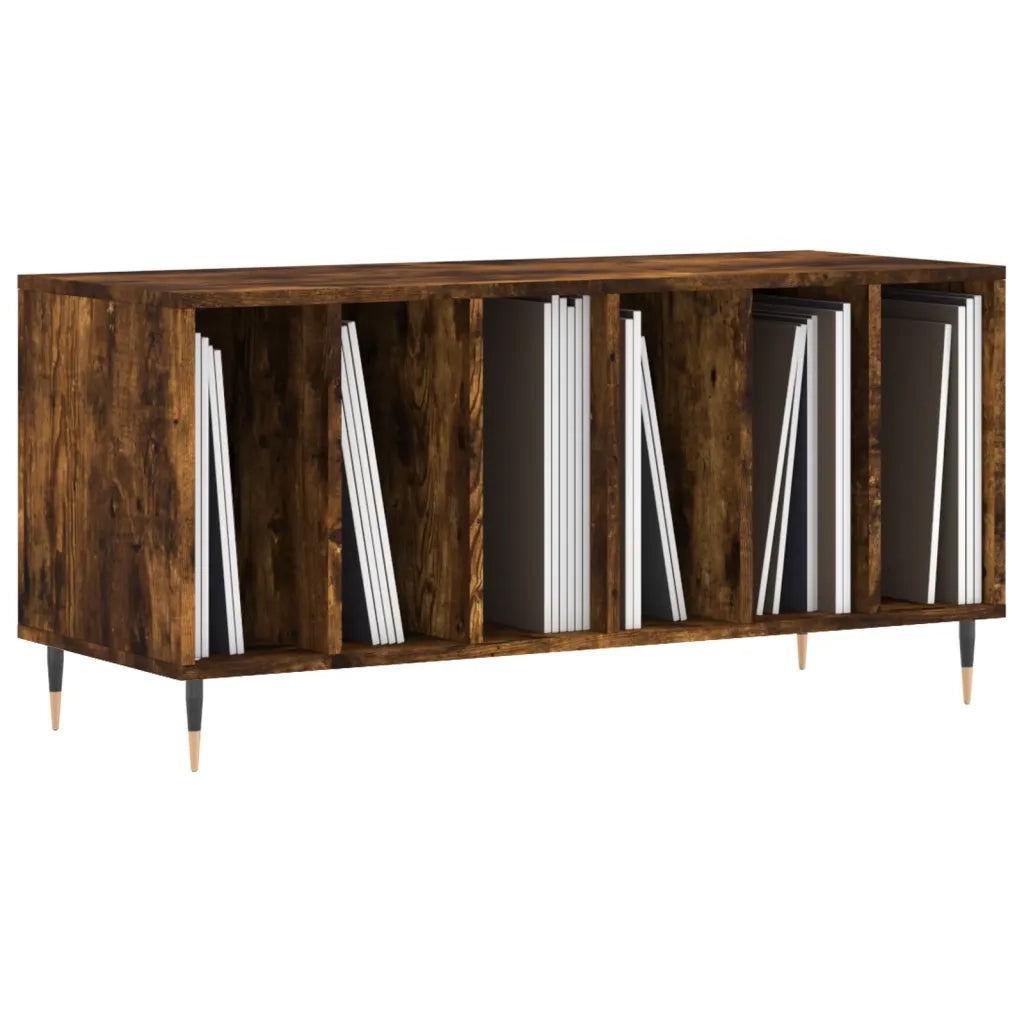 Armoire à disques chêne fumé 100x38x48 cm bois d'ingénierie