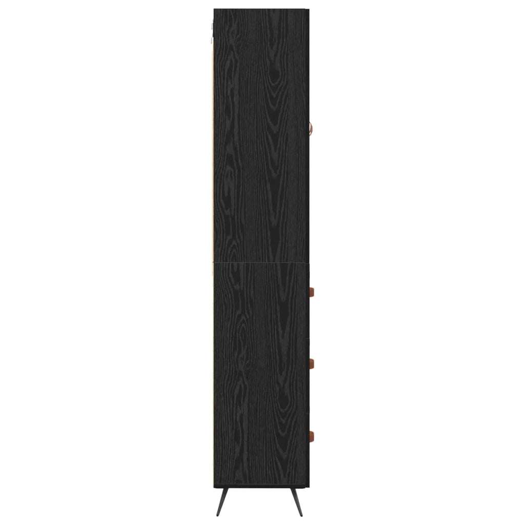 Credenza | Madia | Buffet da pranzo | Armadio da pranzo Rovere Nero 69,5 x 34 x 180 cm Legno multistrato