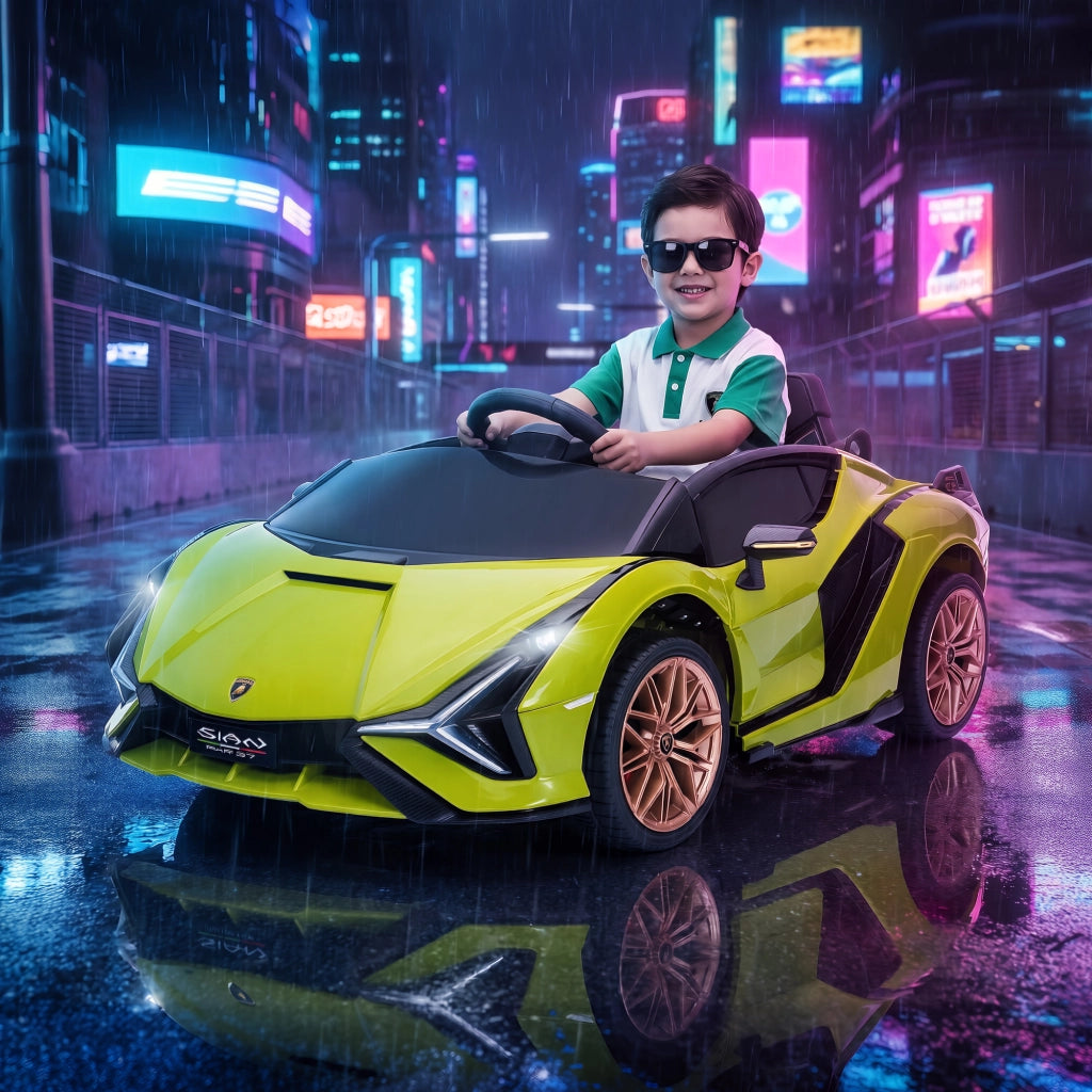 Auto Elettrica Bambini 12V Lamborghini ¨C zephmum ¨C Verde con Telecomando