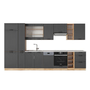 Vicco Cucina componibile Grigio scuro 355 cm , PL Marmo