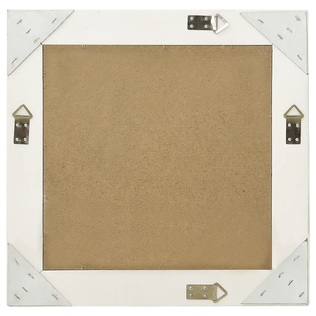 Specchio da Parete Stile Barocco 50x50 cm Bianco 320312