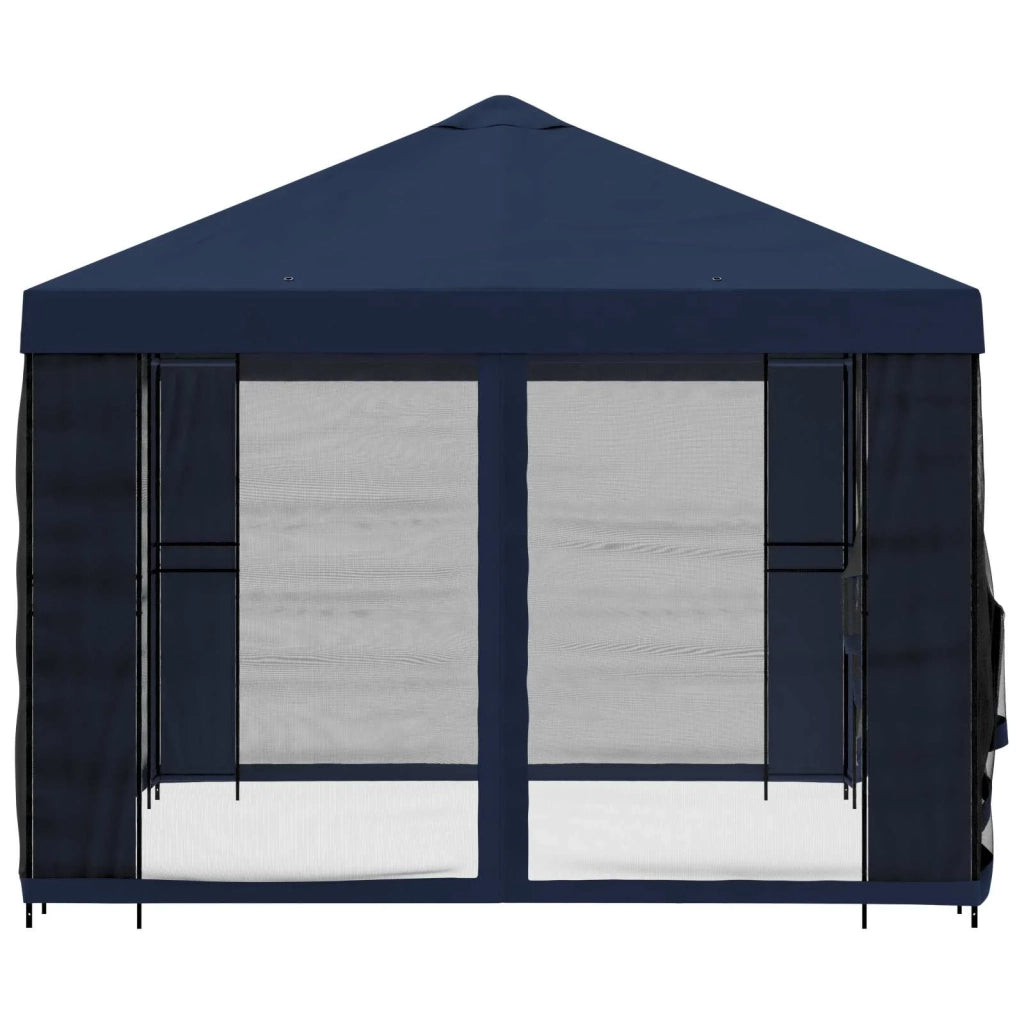 Gazebo da giardino con pareti laterali 4 × 3 m Blu 900391