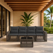 Set Divano da Giardino 5 pz Grigio e Grigio Scuro polyrattan 3435050