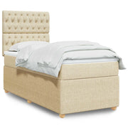 Giroletto a Molle con Materasso Crema 100x200 cm in Tessuto 3291979