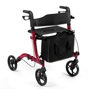 Deambulatore pieghevole a 4 ruote 74 x 61 x 82-95 cm sicurezza ottimale design ergonomico alluminio rosso 20_0011683