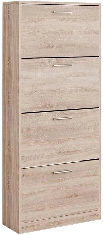 Scarpiera Gizmo, Bianco, 59 x 137 cm con 4 scomparti