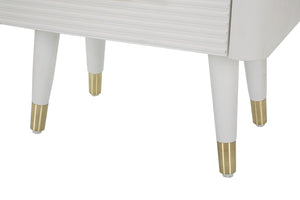 Cassettiera Matera 45x100x32 cm in Legno MDF e Ferro Bianco/Marrone