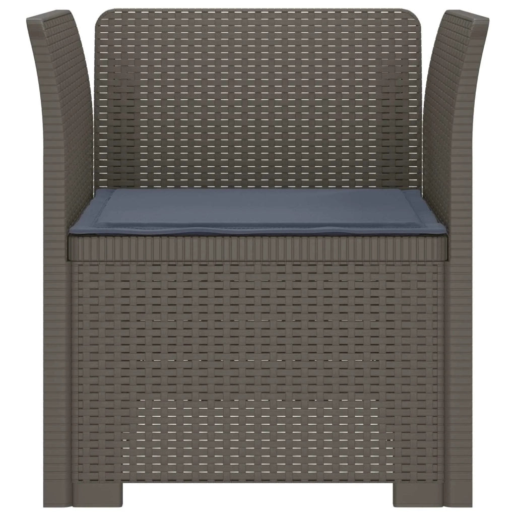 Sedia da giardino-Poltrona a 1 Posto con Cuscino Aspetto Rattan PP Grigio Chiaro 368255