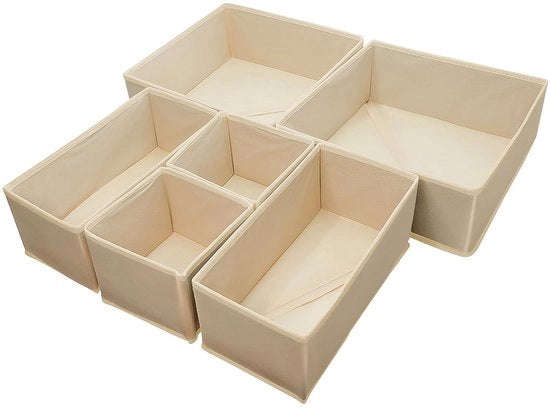 Organizzatore per la stanza, cassettiere per abbigliamento, organizzatore per armadio, contenitore per intimo, ripiegabile, adatto per camera da letto, armadio e cassetti (kaki, 6 pezzi)