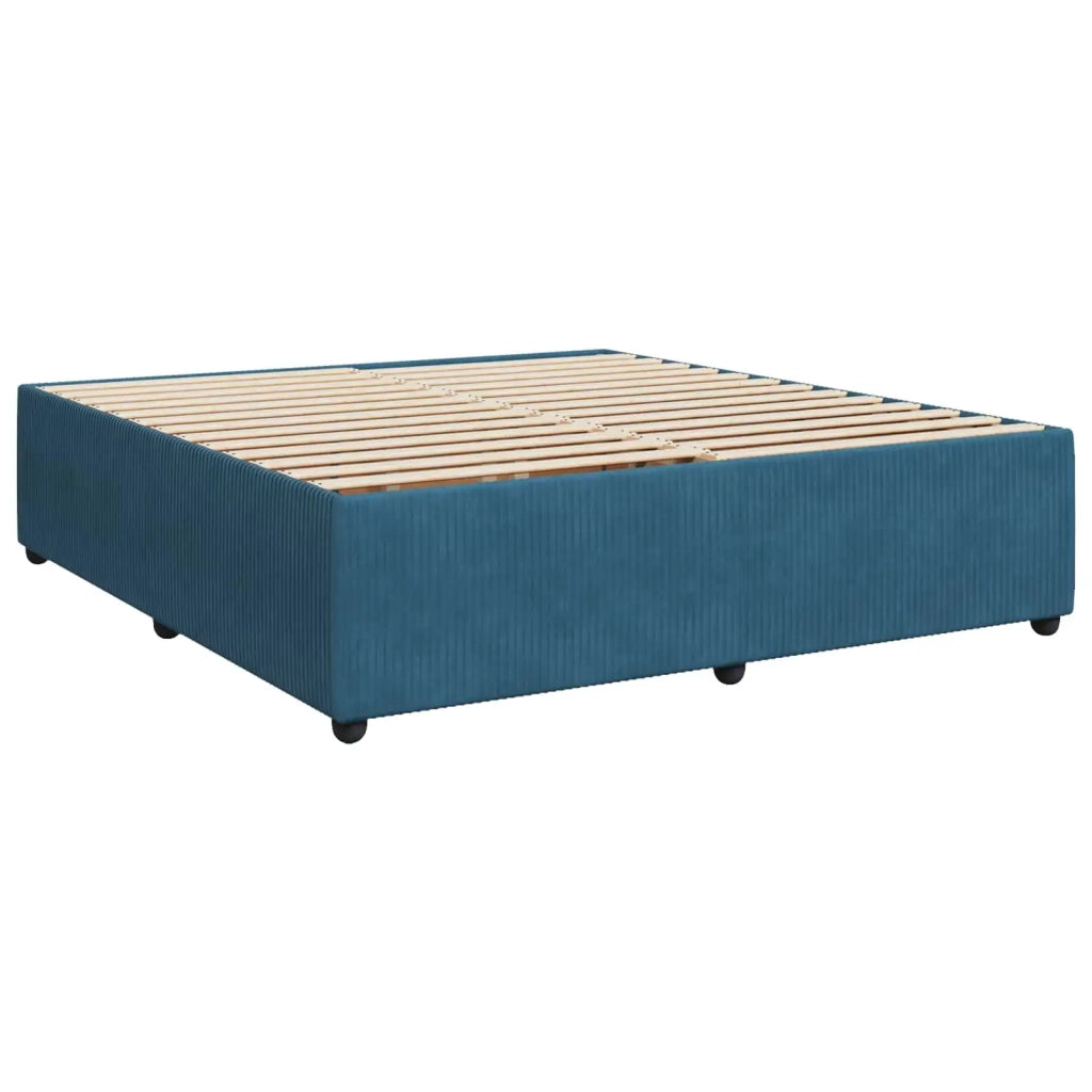 Letto box spring con materasso Blu Scuro 180 x 200 cm Velluto 3451725