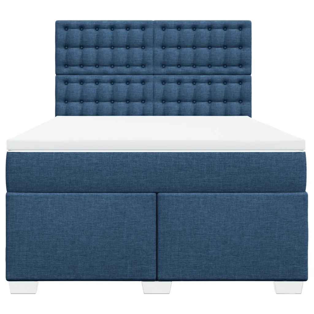 Giroletto a Molle con Materasso Blu 160x200 cm in Tessuto