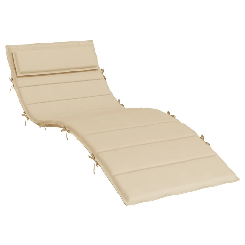 Cuscino per Lettino Beige 180x60x4 cm in Tessuto Oxford 361855