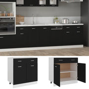 Pensile da cucina | Mobile Inferiore Cassetto ¡°Lyon¡± Nero 80x46x81,5 cm