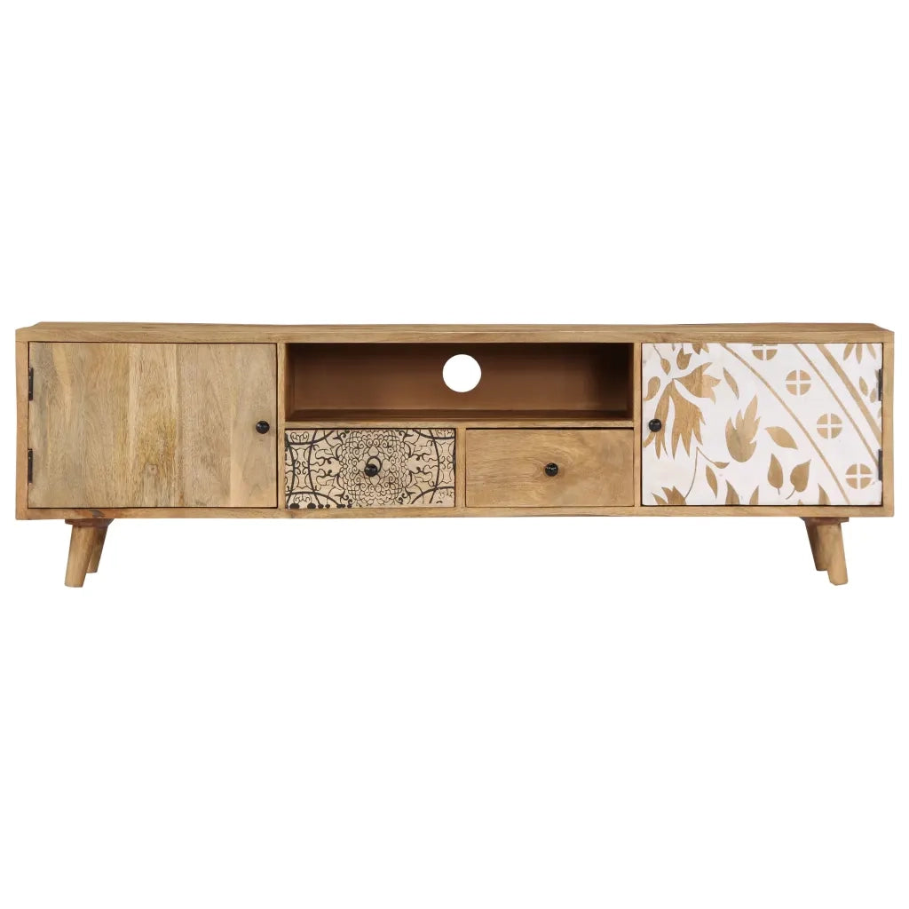 Mobile Porta TV 140x30x40 cm in Legno Massello di Mango 249856