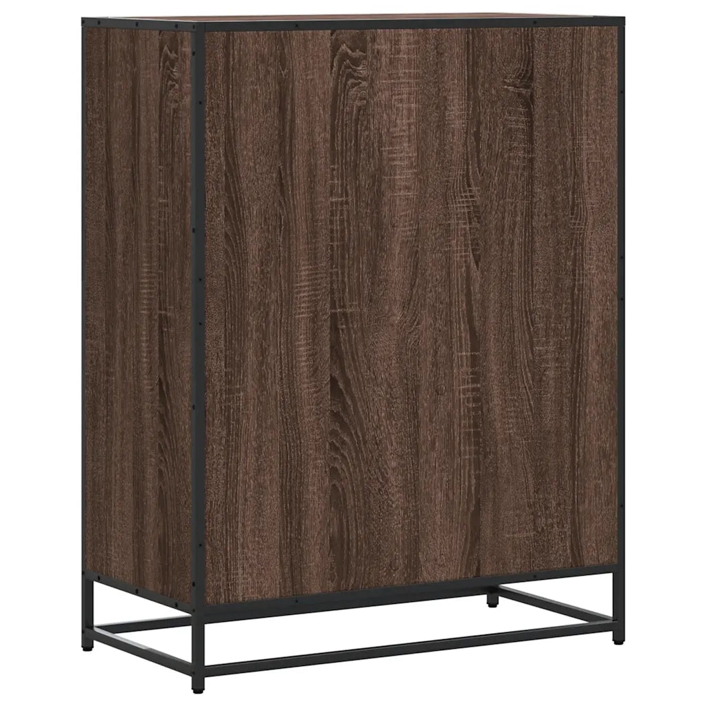 Scarpiera Rovere Marrone 75x38x97,5cm Legno Multistrato Metallo