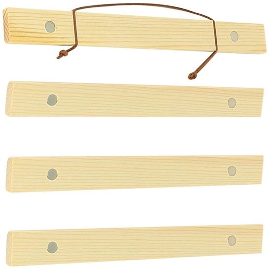 Rete di sostegno in legno di teak - 21cm - Strisce magnetiche - Magnetici eco-friendly - Bordo senza sporgenze - Profilo basso - Rete di sostegno per opere d'arte