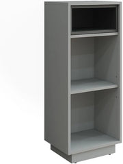 Armadio intermedio Beatrice, Grigio/antracite, 38 x 93 cm con 3 scomparti, per la conservazione di articoli da bagno e asciugamani