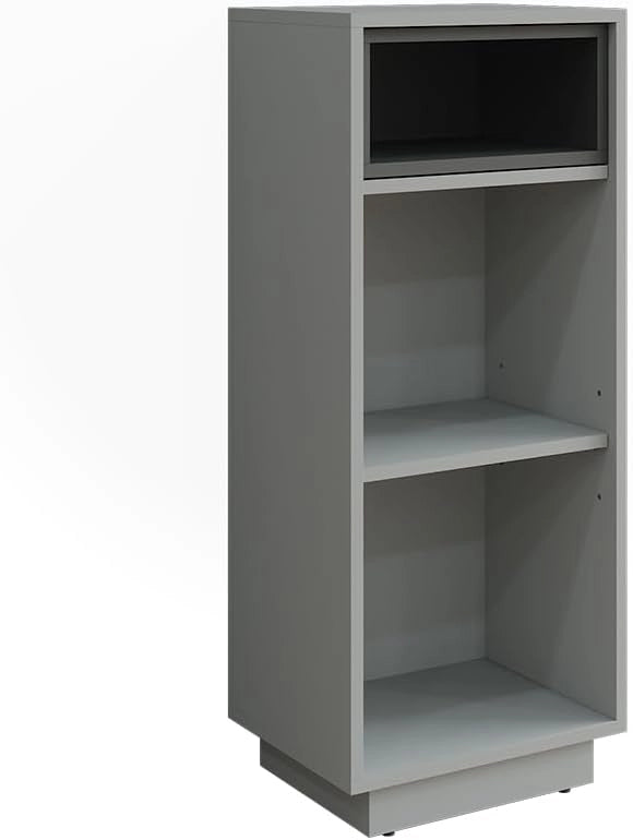 Armadio intermedio Beatrice, Grigio/antracite, 38 x 93 cm con 3 scomparti, per la conservazione di articoli da bagno e asciugamani