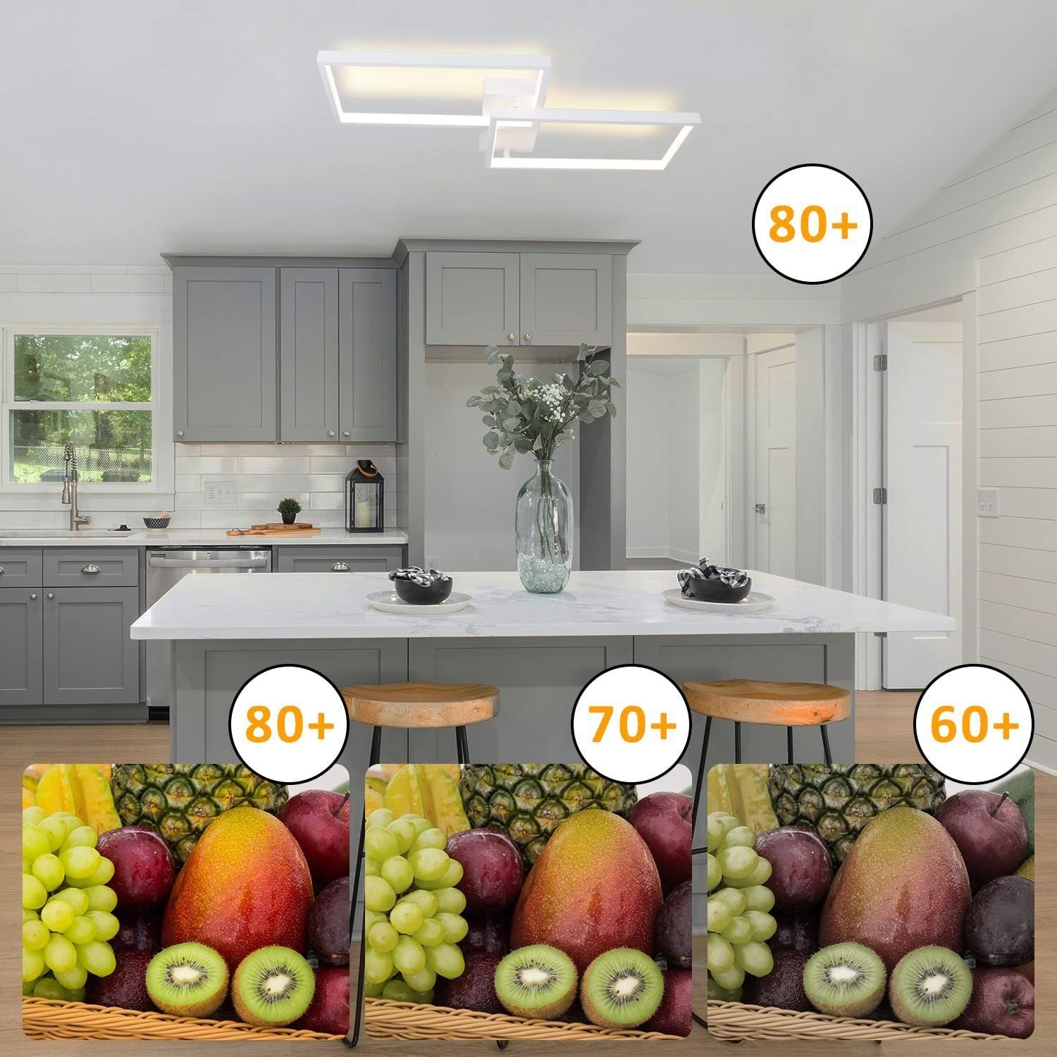 ZMH Lampada da soffitto LED moderna telecomando dimmerabile per soggiorno ufficio