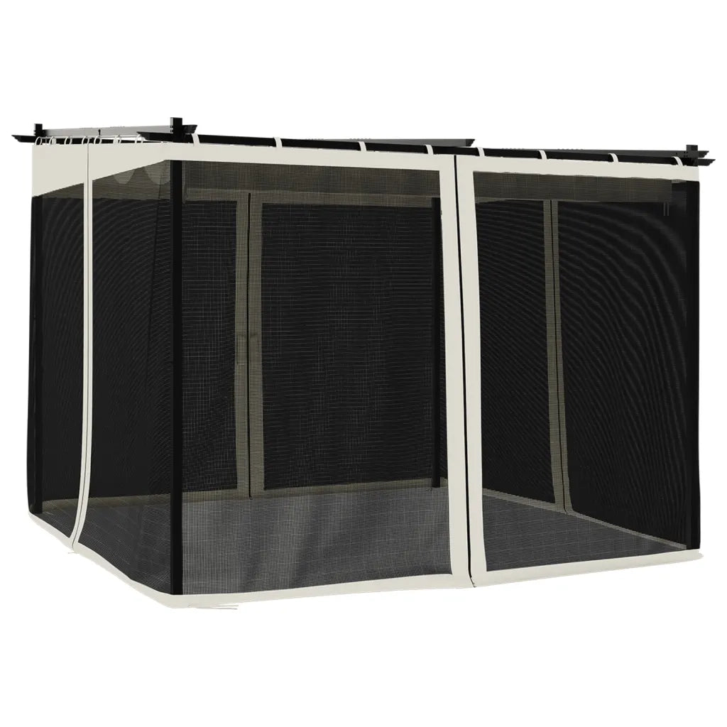 vidaXL Gazebo con Pareti in Rete Crema 3x3 m in Acciaio