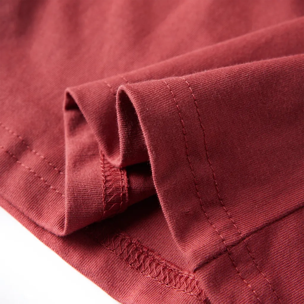 Maglietta per Bambini Maniche Lunghe Rosso Bruciato 116 13001