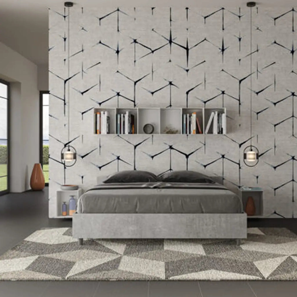Letto matrimoniale con rete 160x200 cemento Nuamo