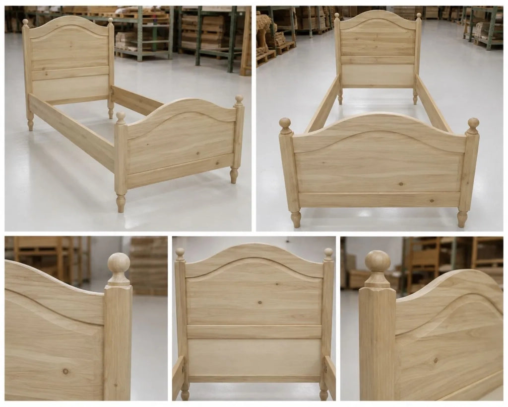 Letto singolo arte povera legno grezzo 99x212x112 - Mobili 2G