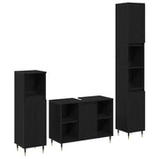 Set di mobili per il bagno 3 pcs Rovere Nero Legno multistrato 3378515
