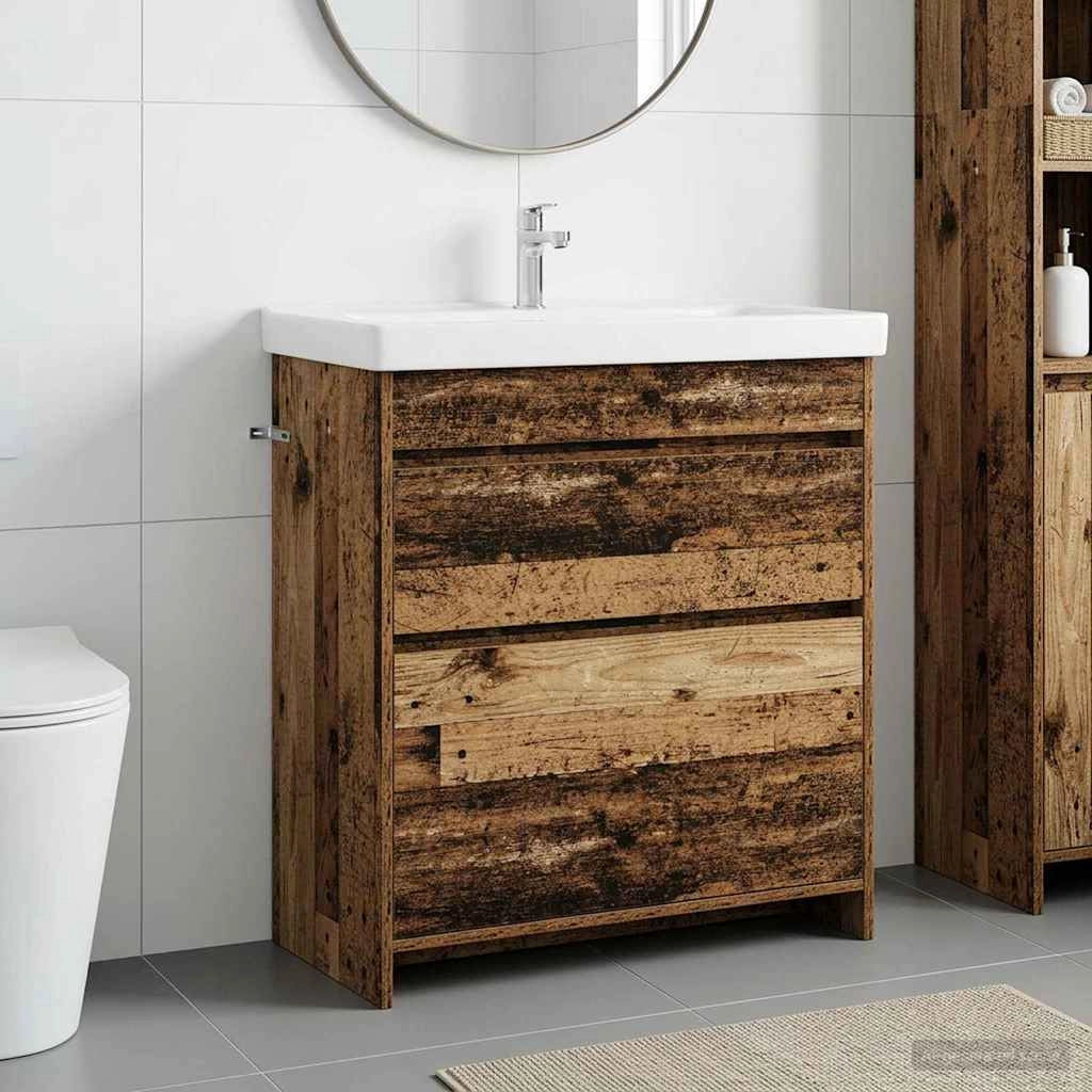 Mobiletto da Bagno Sotto Lavabo Legno antico 890742