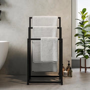Assecco per asciugamani libero - moderno bagno - 1 pezzo - nero - acciaio