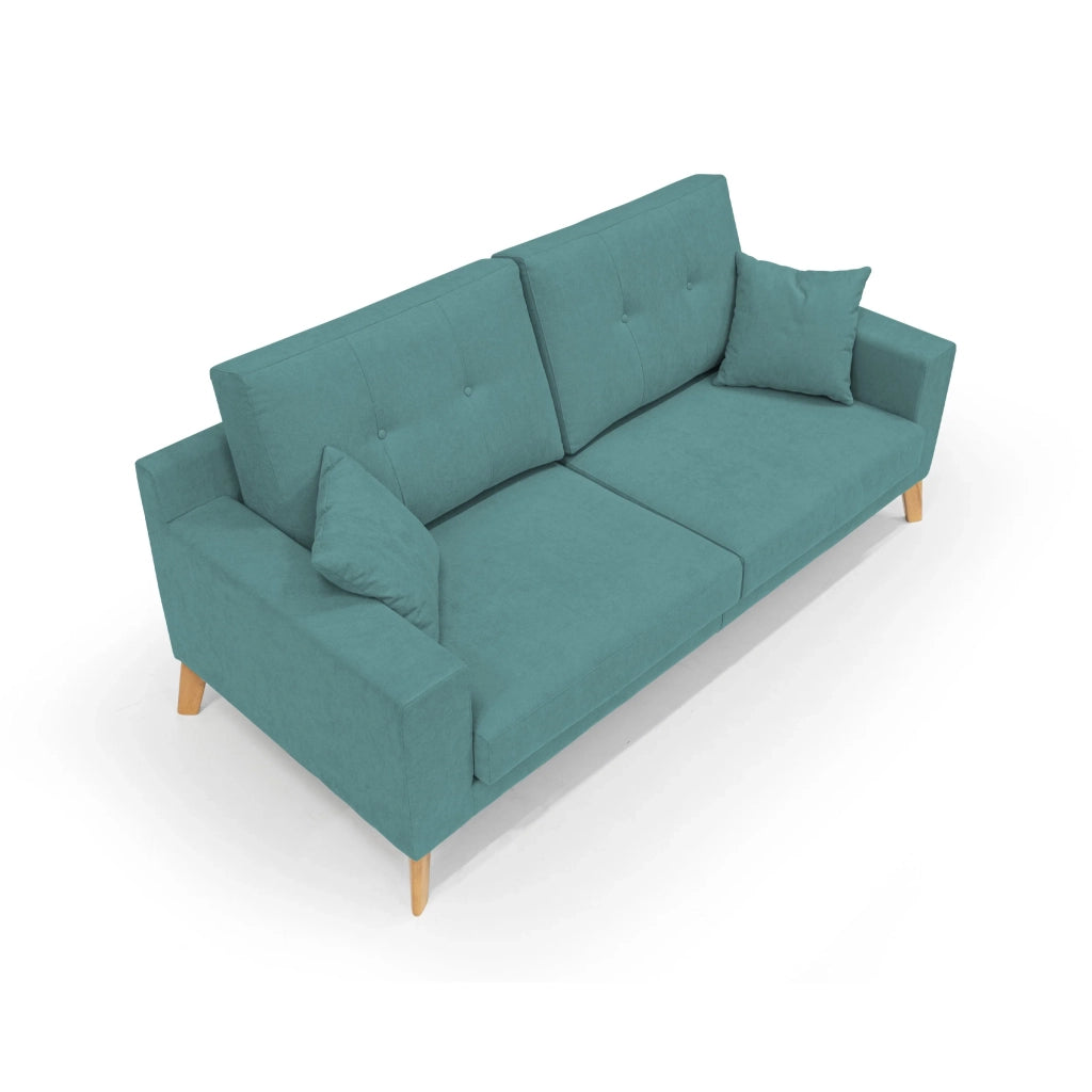 Danish Divano moderno in tessuto morbido impermeabile T02 166 cm petrolio