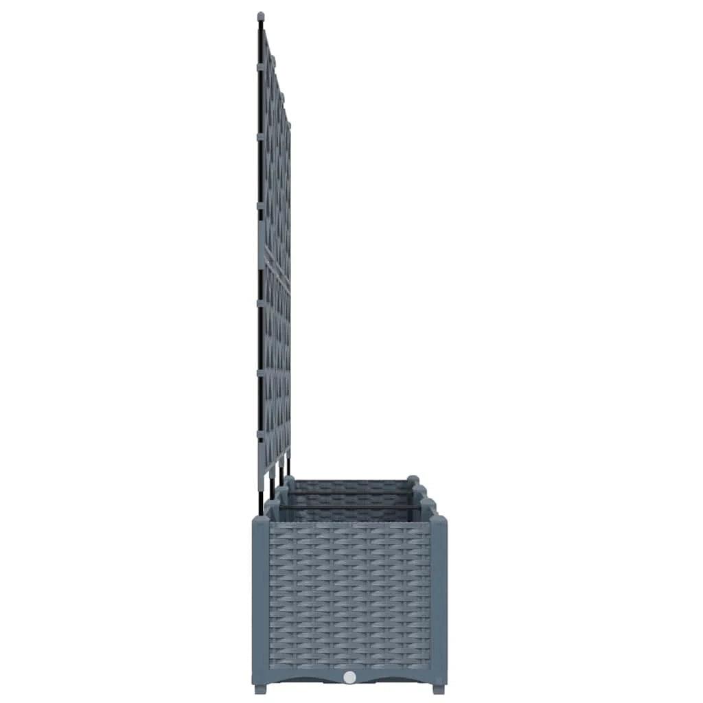 Set di 3 fioriere da giardino moderne 120 x 40 x 143 cm resistenti stile chic acciaio grigio chiaro 02_0058584