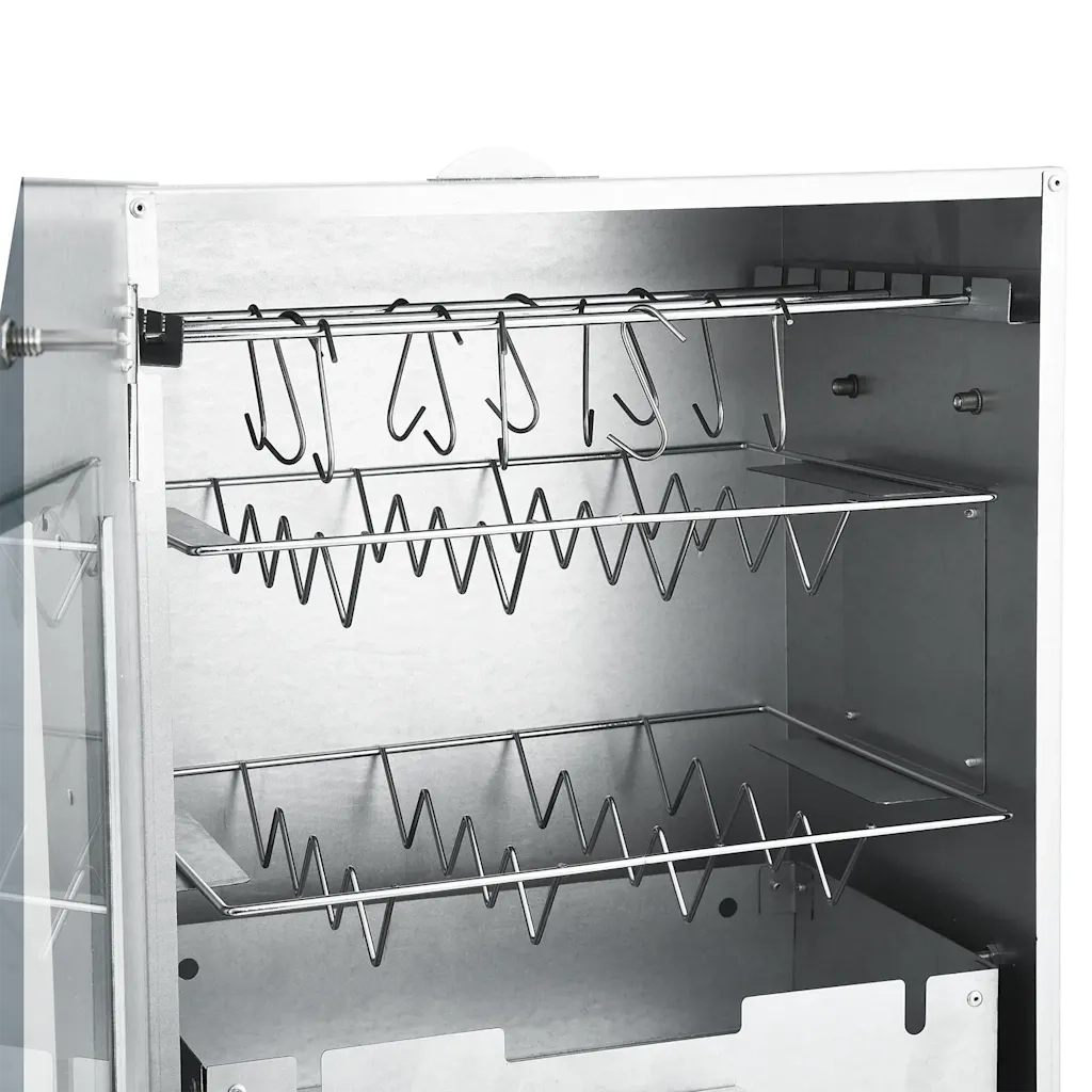 Forno Affumicatore BBQ con Tavolino in Acciaio Zincato 3187616