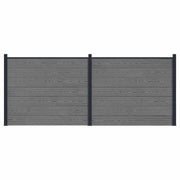 Pannello di Recinzione 2 pcs WPC e Alluminio Grigio 3429466