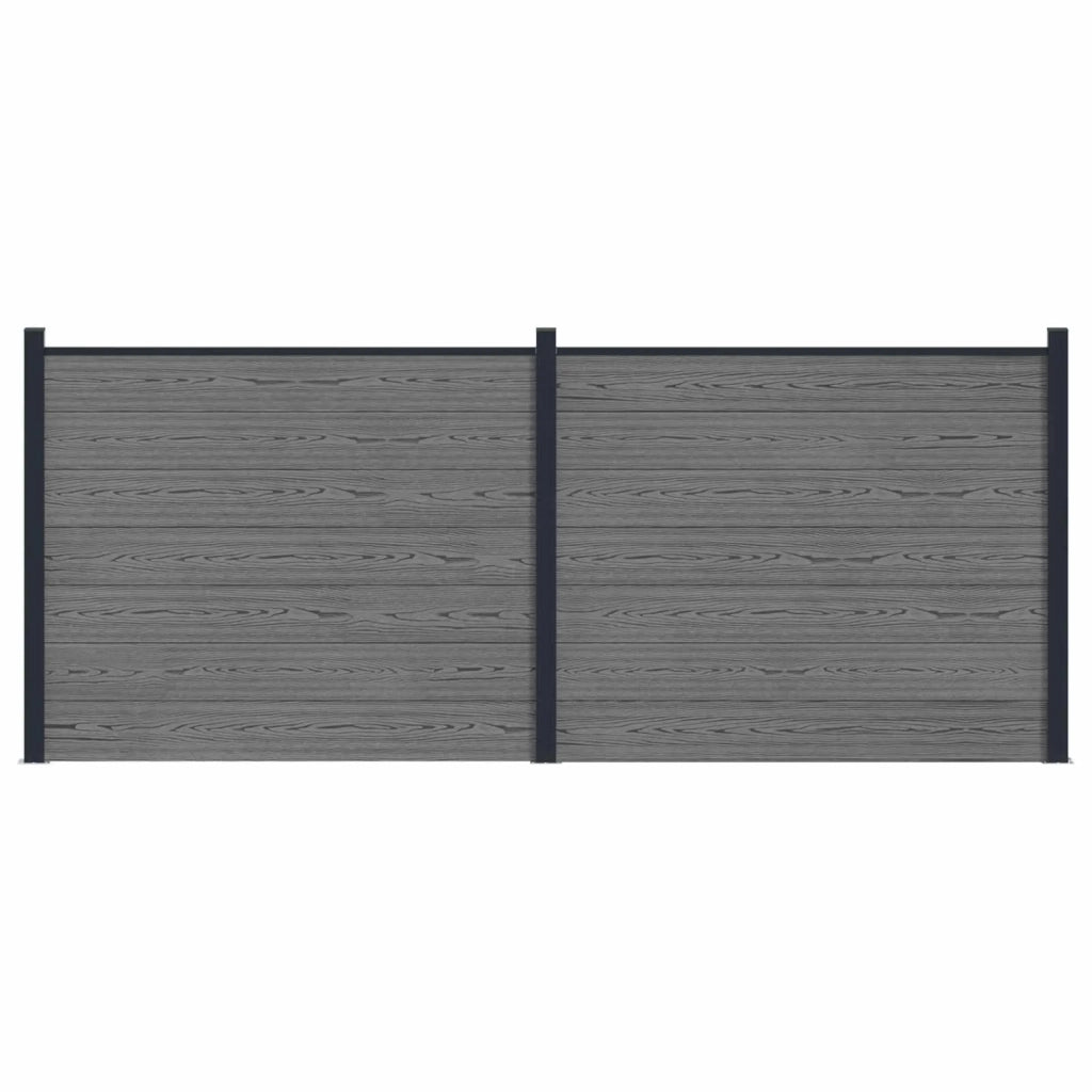 Pannello di Recinzione 2 pcs WPC e Alluminio Grigio 3429466