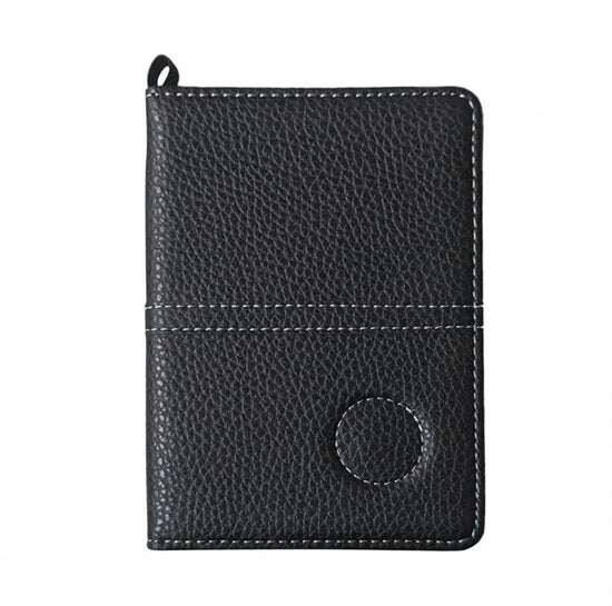 Trovatore di Score PU - Cartellino di Score da Golf - Portatile - Custodia Yardage - Nero - 16 cm x 11,5 cm - Duraturo e Resistente - Libretto di Score da Golf