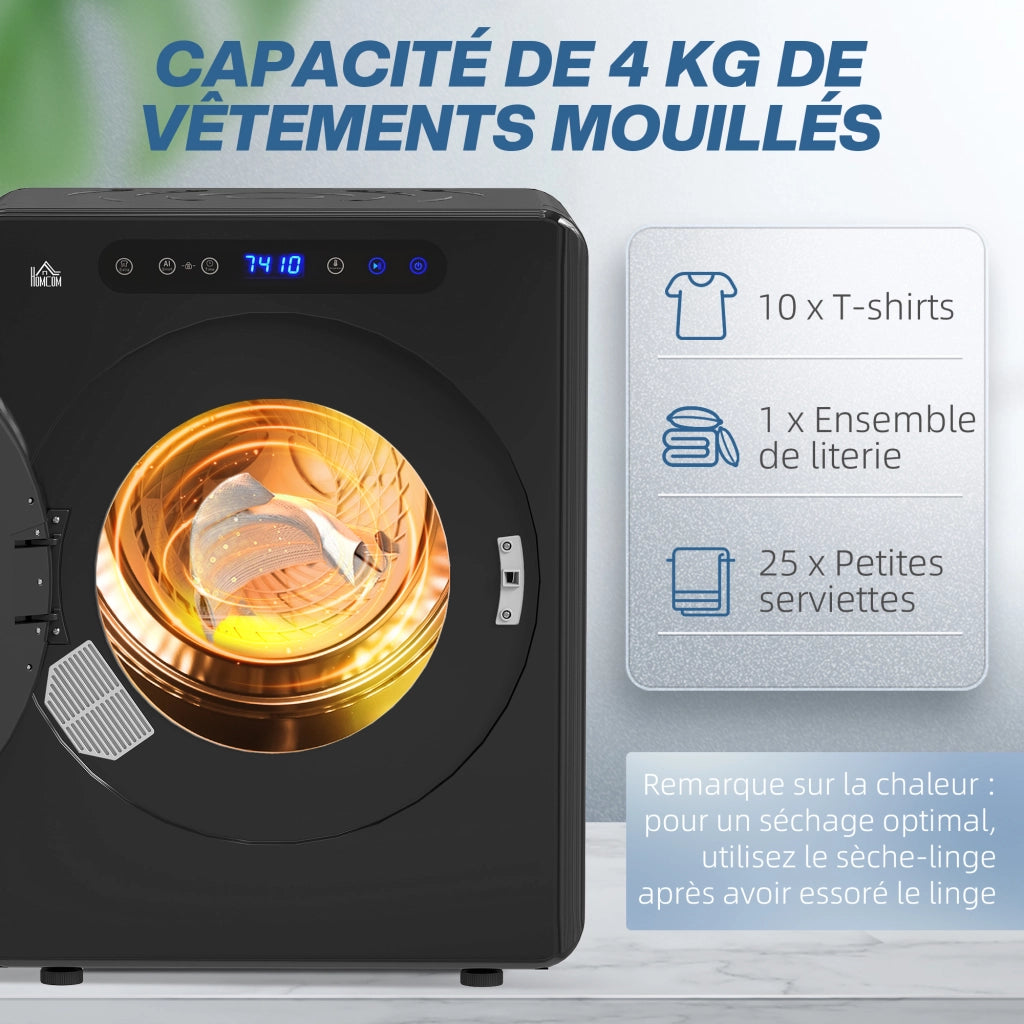 Asciugatrice a Condensazione ¨C zephmum ¨C 1000W 3Kg Nero