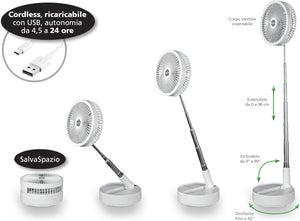 Macom enjoy & relax 991 ventilatore space cordless fan, ventilatore cordless ricaricabile con usb