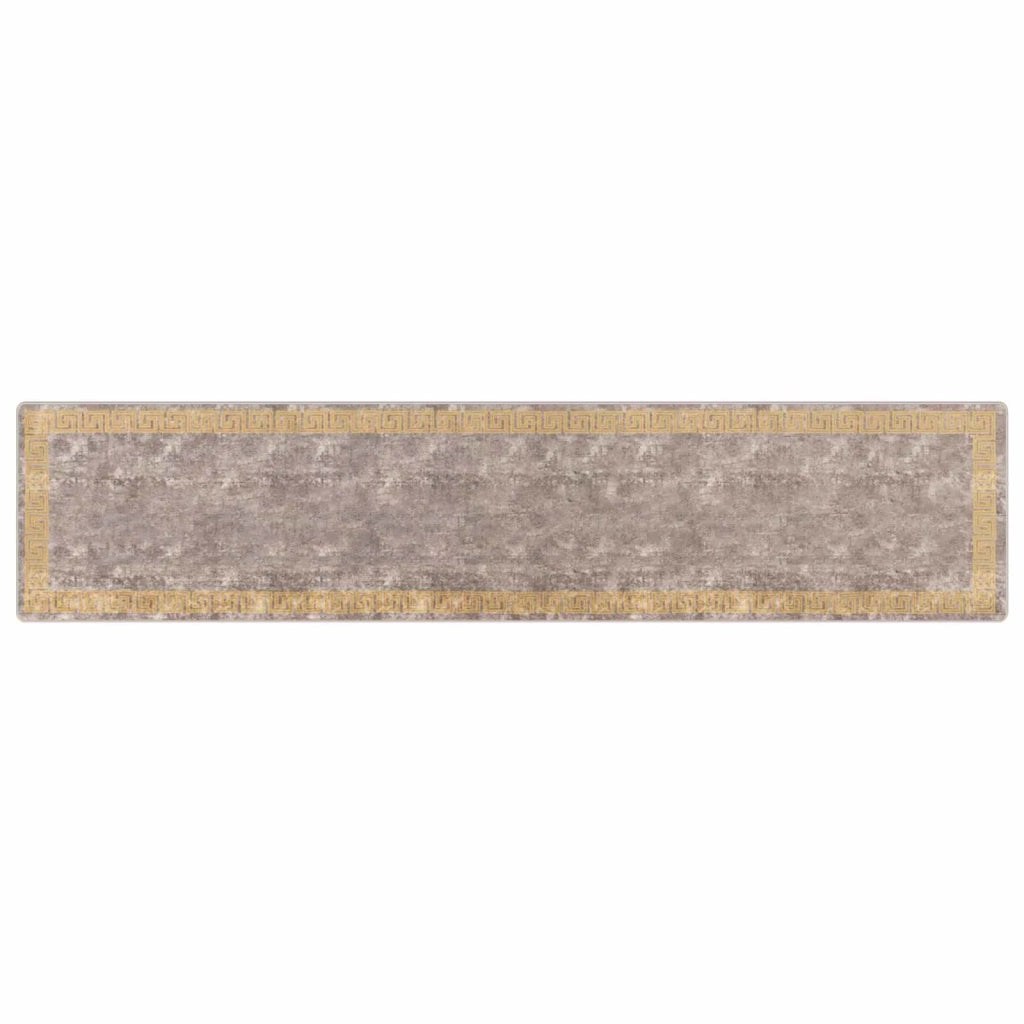 Runner Tappeto MARSA Grigio 100 x 450 cm Poliestere e PVC
