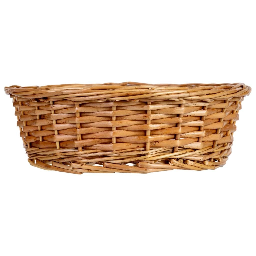Cesto rotondo in vimini marrone 29,5x29,5x9h cm