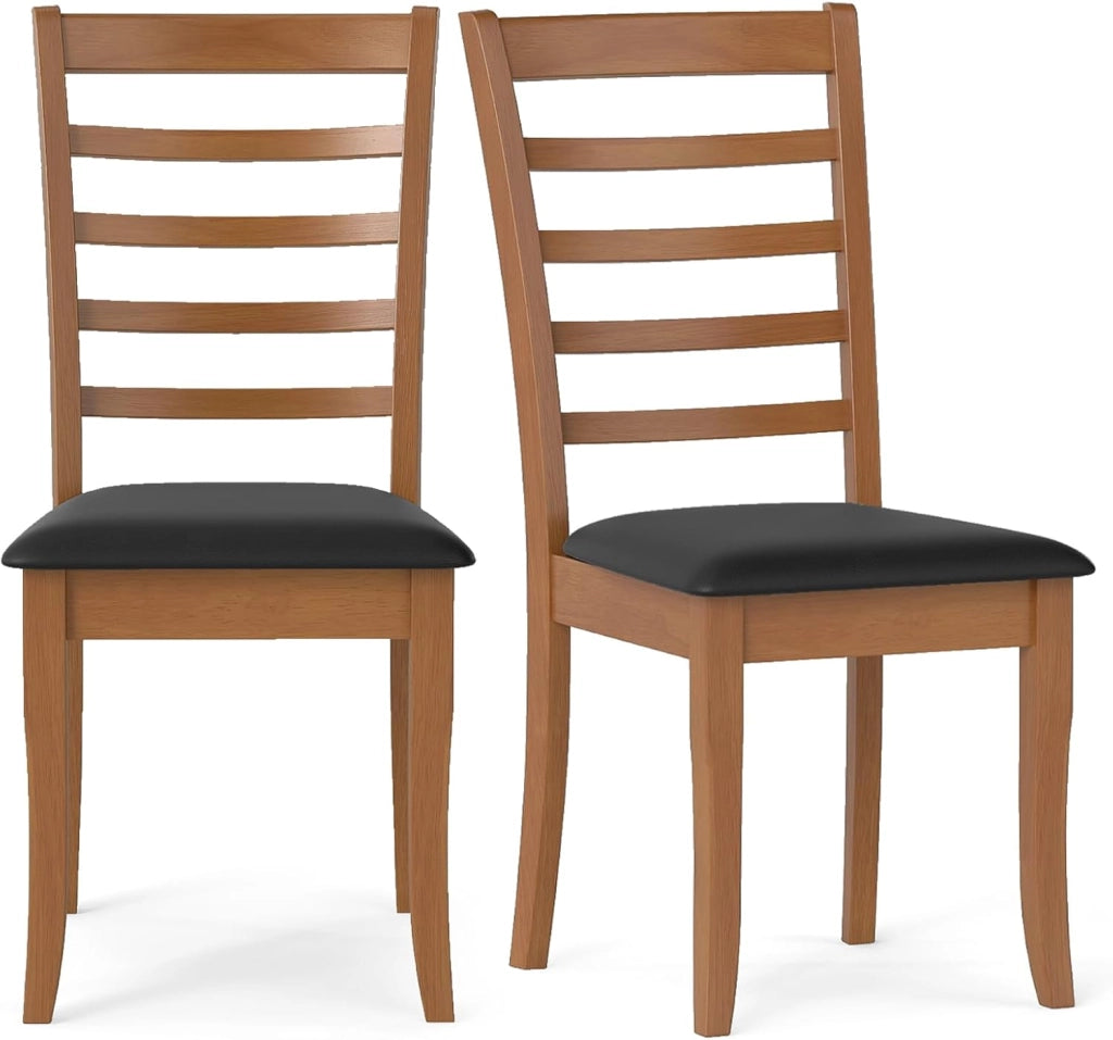 Set di 2/4 Sedie da Pranzo con Gambe in Legno di Gomma, Sedile Imbottito, Schienale Alto, Sedie Laterali Imbottite senza Braccioli per Sala da Pranzo, Cucina e Soggiorno (Nero)