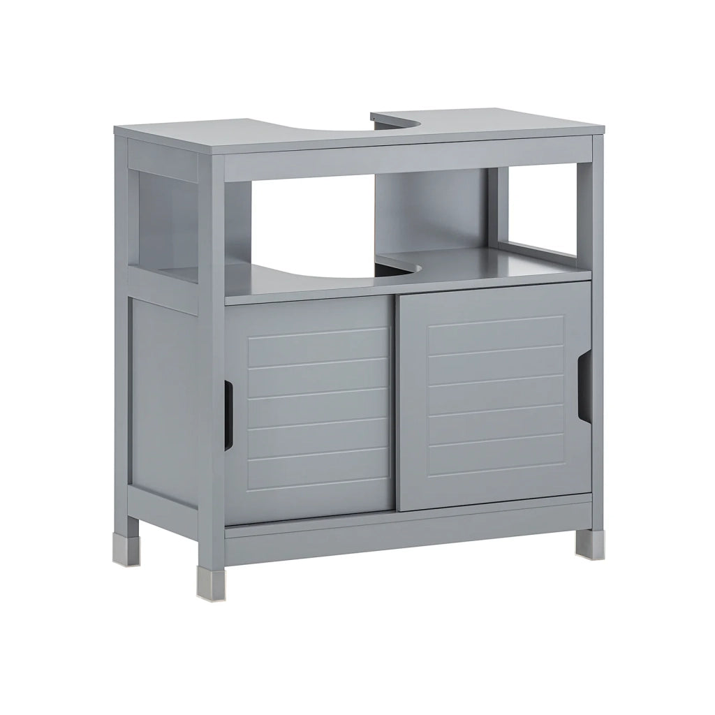 Mobile Sottolavabo Per Bagno Con Poggiapiedi FRG128-II-SG SoBuy