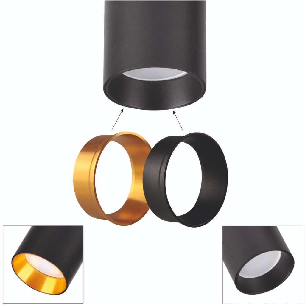 Barra faretti Maribel Polux nera oro 5xGU10 dimmerabile