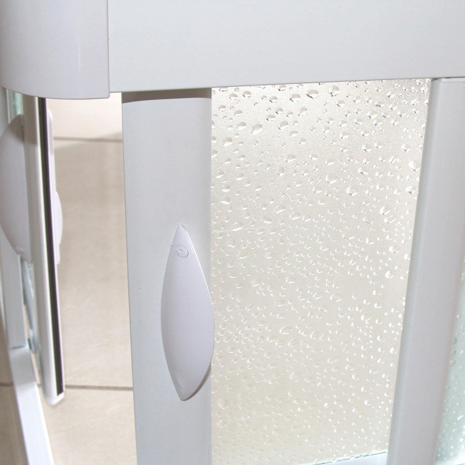 Box Doccia Angolare 80x120 cm 2 Ante Scorrevoli in Acrilico 2,2 mm H185 cm Dorini Bianco