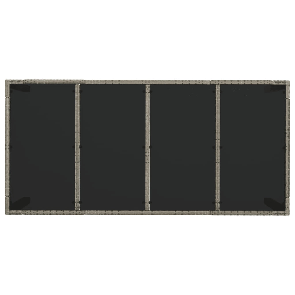 Set da Pranzo da Giardino 9 pz con Cuscini in Polyrattan Grigio 3185034