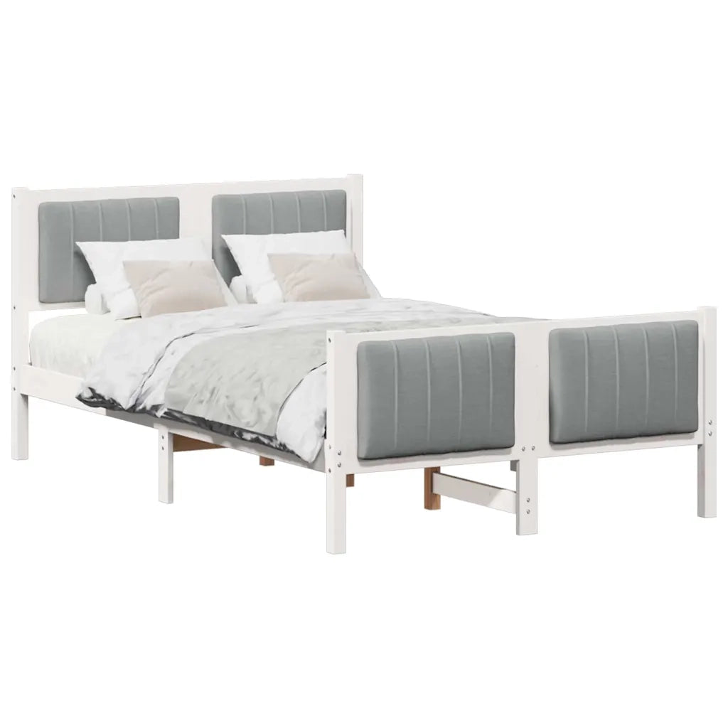 Struttura del Letto Bianco e grigio chiaro 120 x 190 cm 878488