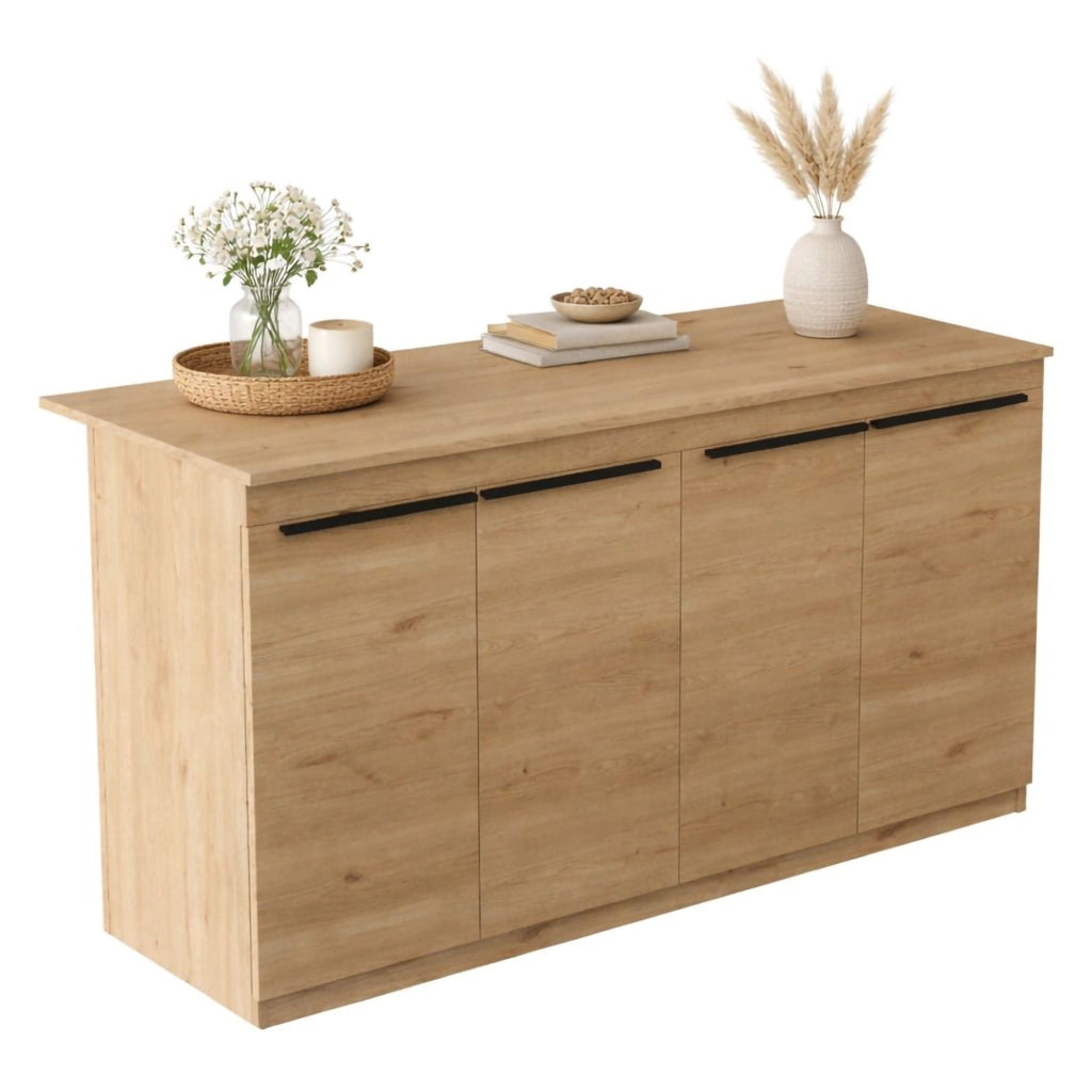 Mobile Dispensa Fossalto, Isola da Cucina 2 Ripiani, 160x60x90h cm Marrone Rovere