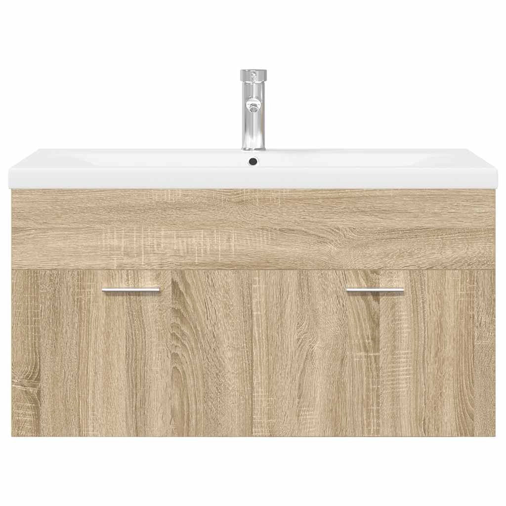 Mobile bagno dal design moderno con lavabo integrato 90 x 38,5 x 46 cm legno composito rovere Sonoma 02_0055765