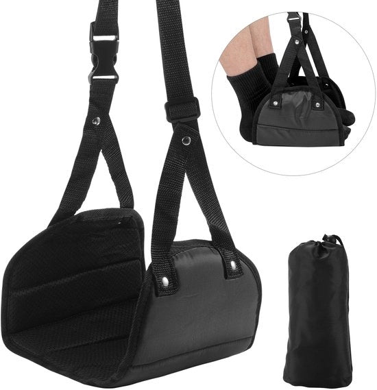 Sostegno per piedi per volo, sostegno per piedi regolabile per sotto il banco, sostegno per piedi trasportabile ampio per lunghe trasferte e in ufficio, accessori di viaggio (1 pezzo)