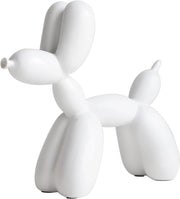 Creativo scultura di pallone cane in resina, arte decorativa moderna con design innovativo, decorazione per soggiorno e ufficio (bianco)